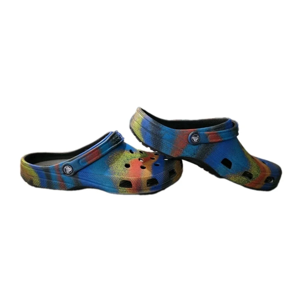 CROCS Mens Size 13 TieDye Clean Water Resistant Casual Slip On Carnival Beach